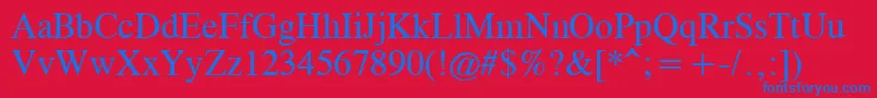 CgTimes Font – Blue Fonts on Red Background