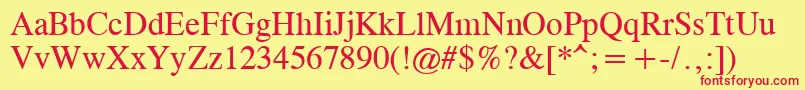 CgTimes Font – Red Fonts on Yellow Background