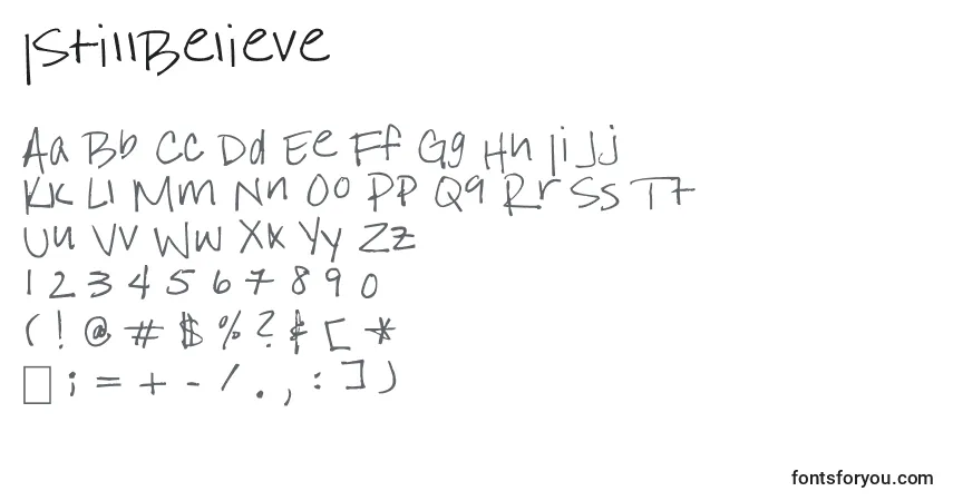 Schriftart IStillBelieve – Alphabet, Zahlen, spezielle Symbole