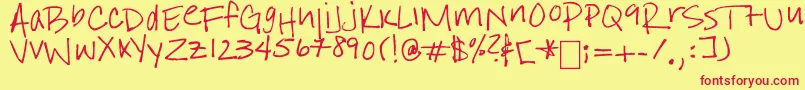Шрифт IStillBelieve – красные шрифты на жёлтом фоне