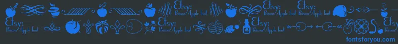 PoisonAppleOrnaments1Demo Font – Blue Fonts on Black Background