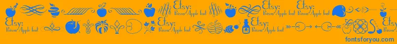 PoisonAppleOrnaments1Demo Font – Blue Fonts on Orange Background