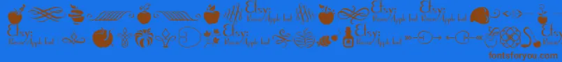 PoisonAppleOrnaments1Demo-Schriftart – Braune Schriften auf blauem Hintergrund