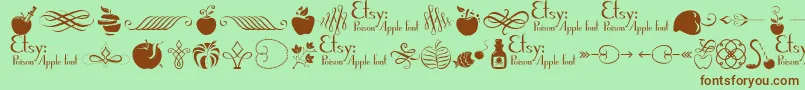 PoisonAppleOrnaments1Demo Font – Brown Fonts on Green Background