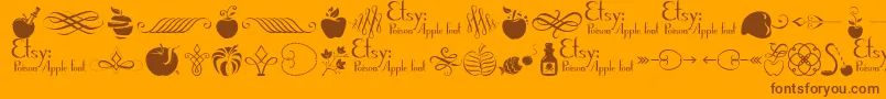 PoisonAppleOrnaments1Demo Font – Brown Fonts on Orange Background