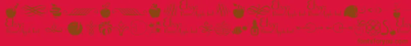 Шрифт PoisonAppleOrnaments1Demo – коричневые шрифты на красном фоне