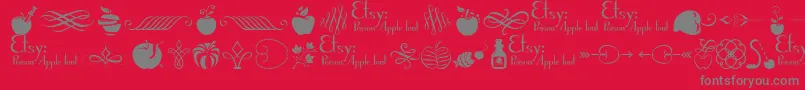 More about PoisonAppleOrnaments1Demo Font PoisonAppleOrnaments1Demo Font – Gray Fonts on Red Background