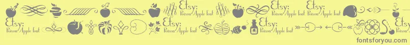 PoisonAppleOrnaments1Demo Font – Gray Fonts on Yellow Background