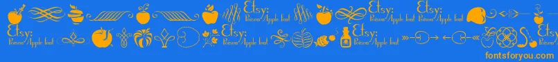 PoisonAppleOrnaments1Demo Font – Orange Fonts on Blue Background