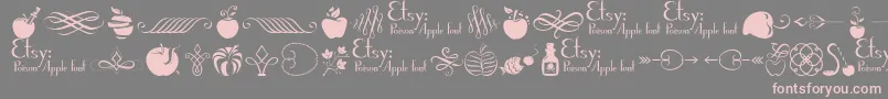 PoisonAppleOrnaments1Demo Font – Pink Fonts on Gray Background