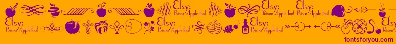 PoisonAppleOrnaments1Demo Font – Purple Fonts on Orange Background
