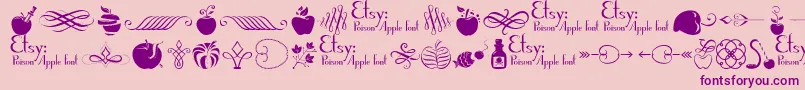 PoisonAppleOrnaments1Demo Font – Purple Fonts on Pink Background