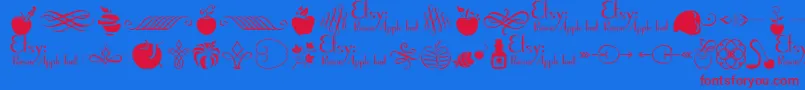 PoisonAppleOrnaments1Demo Font – Red Fonts on Blue Background