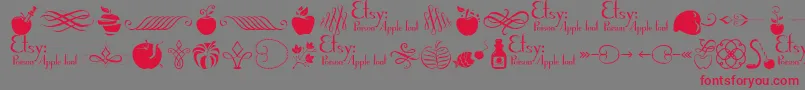 PoisonAppleOrnaments1Demo Font – Red Fonts on Gray Background