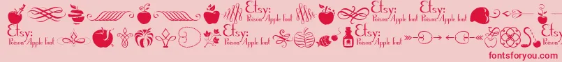PoisonAppleOrnaments1Demo-Schriftart – Rote Schriften auf rosa Hintergrund