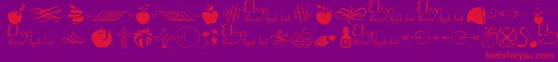 PoisonAppleOrnaments1Demo Font – Red Fonts on Purple Background