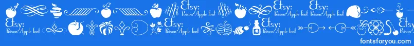 PoisonAppleOrnaments1Demo Font – White Fonts on Blue Background