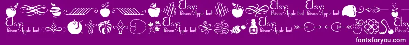 PoisonAppleOrnaments1Demo-Schriftart – Weiße Schriften auf violettem Hintergrund