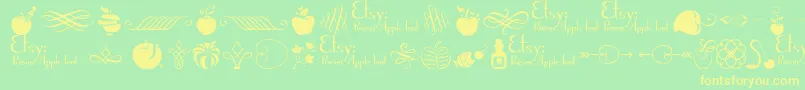 Más sobre la fuente PoisonAppleOrnaments1Demo fuente PoisonAppleOrnaments1Demo – Fuentes Amarillas Sobre Fondo Verde