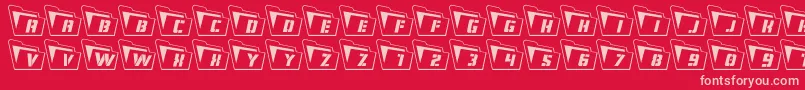 Eyesonlyout3D Font – Pink Fonts on Red Background