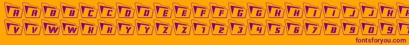 Шрифт Eyesonlyout3D – фиолетовые шрифты на оранжевом фоне