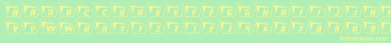 Eyesonlyout3D-Schriftart – Gelbe Schriften auf grünem Hintergrund