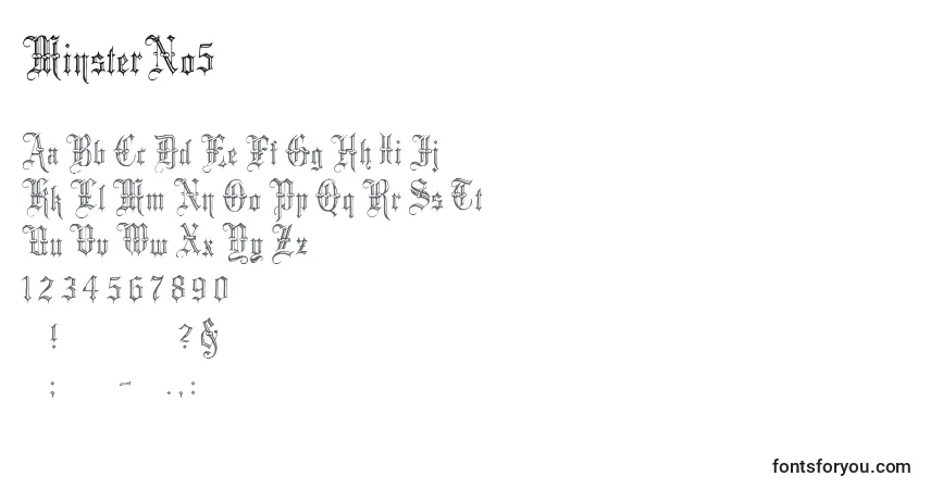 Шрифт MinsterNo5 – алфавит, цифры, специальные символы