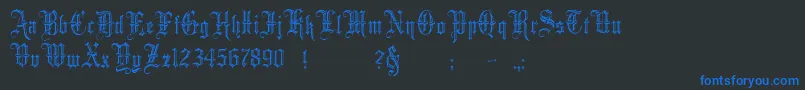 MinsterNo5 Font – Blue Fonts on Black Background