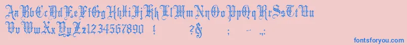 MinsterNo5 Font – Blue Fonts on Pink Background