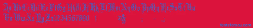 MinsterNo5 Font – Blue Fonts on Red Background