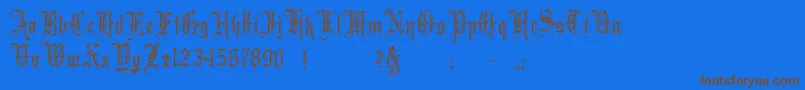 MinsterNo5 Font – Brown Fonts on Blue Background