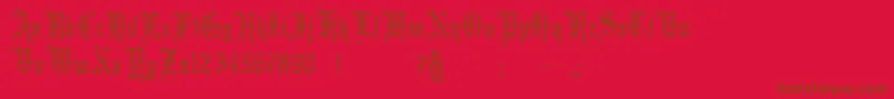 MinsterNo5 Font – Brown Fonts on Red Background