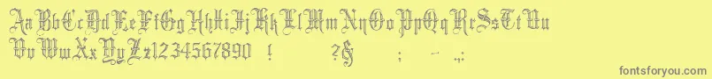 Fonte MinsterNo5 – fontes cinzas em um fundo amarelo
