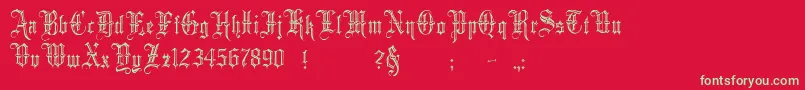 MinsterNo5 Font – Green Fonts on Red Background