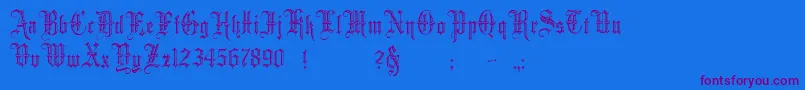 MinsterNo5 Font – Purple Fonts on Blue Background