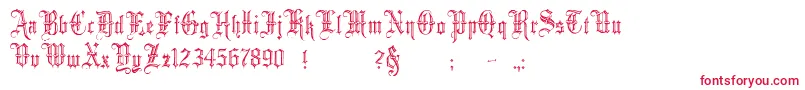 MinsterNo5-Schriftart – Rote Schriften auf weißem Hintergrund
