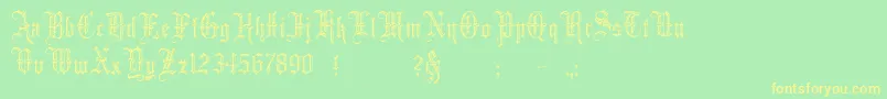 MinsterNo5 Font – Yellow Fonts on Green Background