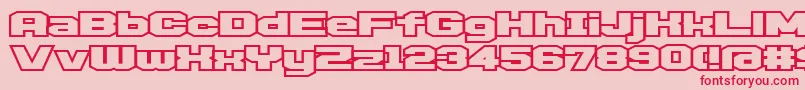 D3EgoistismOutline Font – Red Fonts on Pink Background