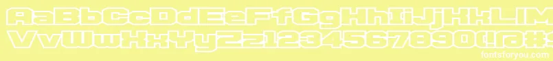 D3EgoistismOutline Font – White Fonts on Yellow Background