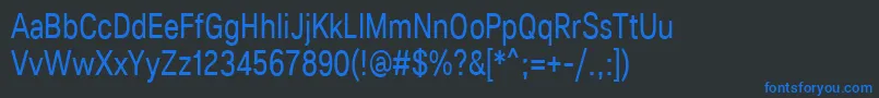 Lisätietoja Lunchtype25RegularCondensed-fontista Lunchtype25RegularCondensed-fontti – siniset fontit mustalla taustalla