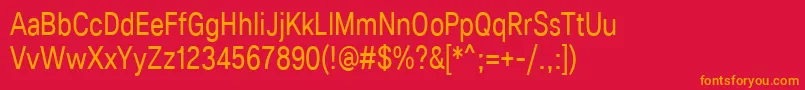 Lunchtype25RegularCondensed Font – Orange Fonts on Red Background