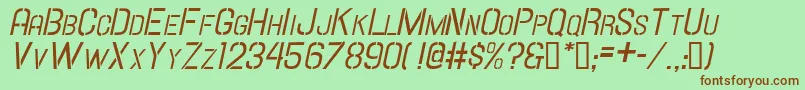 HallandaleStencilIt.ScJl Font – Brown Fonts on Green Background