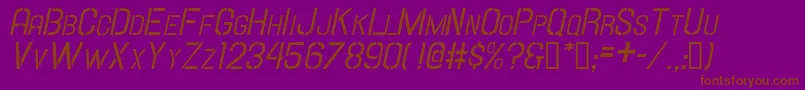 HallandaleStencilIt.ScJl-Schriftart – Braune Schriften auf violettem Hintergrund
