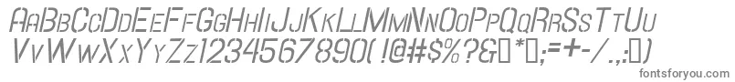 HallandaleStencilIt.ScJl-fontti – harmaat kirjasimet valkoisella taustalla