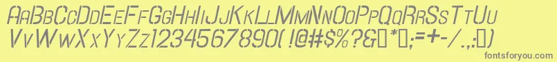 HallandaleStencilIt.ScJl Font – Gray Fonts on Yellow Background
