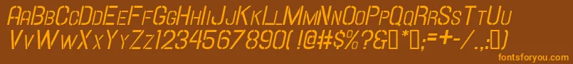 HallandaleStencilIt.ScJl Font – Orange Fonts on Brown Background