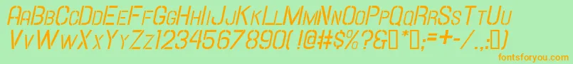 HallandaleStencilIt.ScJl Font – Orange Fonts on Green Background