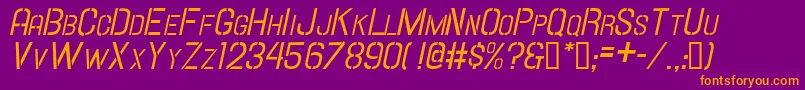 HallandaleStencilIt.ScJl Font – Orange Fonts on Purple Background