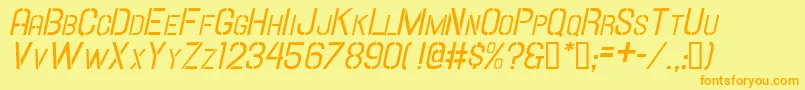 HallandaleStencilIt.ScJl Font – Orange Fonts on Yellow Background