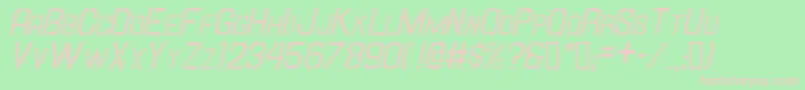 フォントHallandaleStencilIt.ScJl – 緑の背景にピンクのフォント